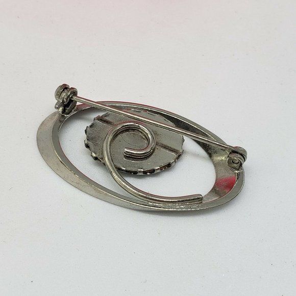 Vintage Green Murano Millefiori Venetian Glass Italian Pin Brooch Silver Tone - Picture 5 of 8